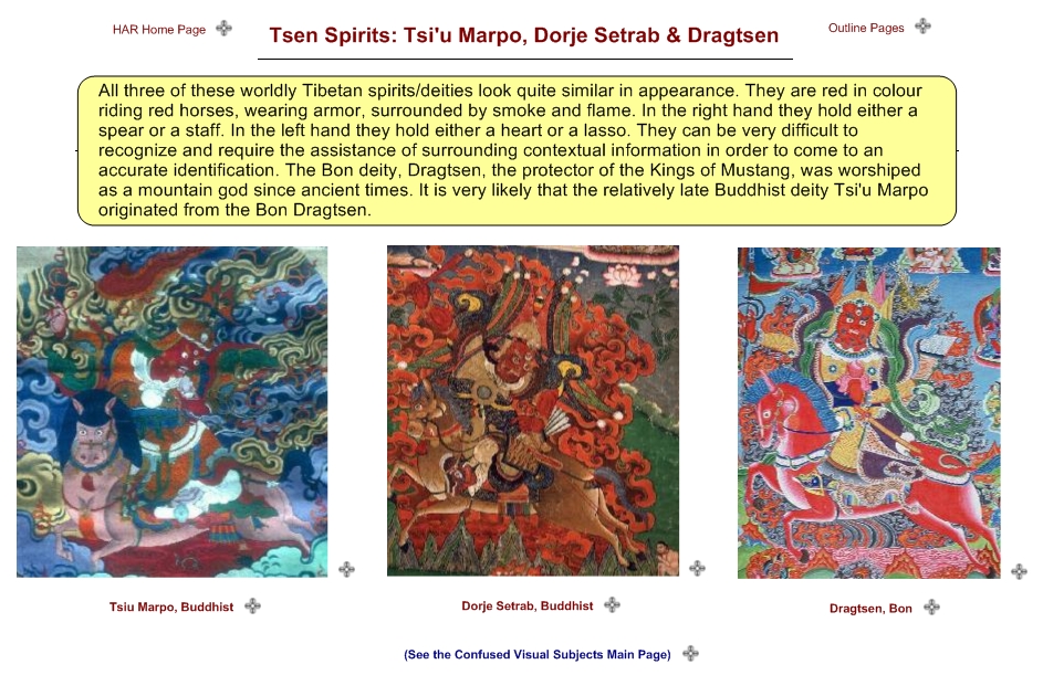 Tsen Spirits: Tsi'u Marpo, Dorje Setrab & Dragtsen